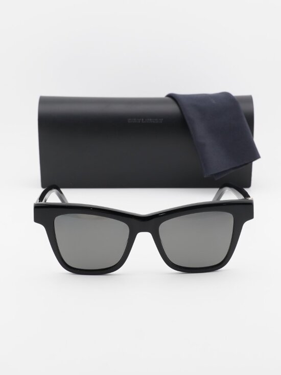 Saint Laurent SLM106 005 Square Sunglasses - Black / Grey